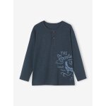 Tee - shirt col tunisien garon marine