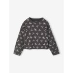 Tee - shirt crop top fille manches longues anthracite