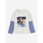 Tee - shirt effet doubles manches garon blanc chin
