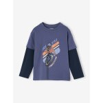 Tee - shirt effet doubles manches garon bleu