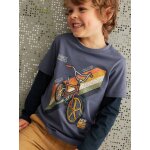 Tee - shirt effet doubles manches garon bleu glacier
