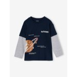 Tee - shirt effet doubles manches garon marine