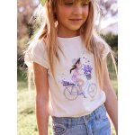 Tee - shirt egrie fille manches courtes volantes ivoire