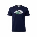 Tee - shirt enfant en coton marine, blanc, vert