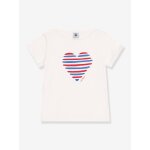 Tee - shirt enfant manches courtes coeur blanc