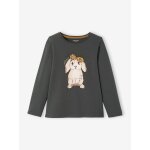 Tee - shirt fantaisie fille manches longues gris foncé Tee - shirt fantaisie fille manches longues gris foncé