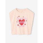 Tee - shirt fille cropped manches courtes �paul�es rose p�le