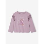 Tee - shirt fille  franges manches longues mauve