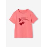 Tee - shirt fille imprim� manches courtes rose