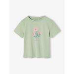 Tee - shirt fille imprim� manches courtes vert sauge
