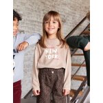 Tee - shirt fille motif ny détails fluo manches longues sable Tee - shirt fille motif ny détails fluo manches longues sable