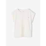 Tee - shirt fille uni fantaisie manches courtes personnalisable cru