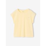 Tee - shirt fille uni fantaisie manches courtes personnalisable jaune p�le