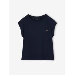 Tee - shirt fille uni fantaisie manches courtes personnalisable marine
