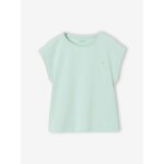 Tee - shirt fille uni fantaisie manches courtes personnalisable vert d'eau