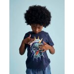 Tee - shirt gar�on motif � sequins r�versibles bleu nuit