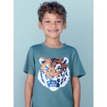 Tee - shirt gar�on motif � sequins r�versibles vert d'eau