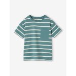 Tee - shirt gar�on ray� personnalisable vert d'eau