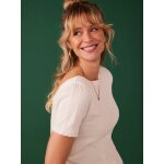 Tee - shirt de grossesse d�collet� dos maille d�saiguill�e �cru