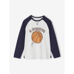 Tee - shirt manches longues contrastes garon blanc chin