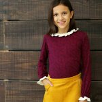 Tee - shirt manches longues et marine camille bordeaux bleu marine