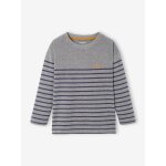 Tee - shirt marinire garon dtail flocage velours gris moyen chin