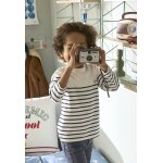 Tee - shirt marinire garon dtail flocage velours ivoire ray