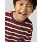 Tee - shirt ray� manches longues gar�on bordeaux