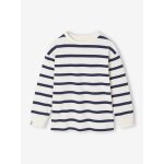 Tee - shirt ray� manches longues gar�on �cru