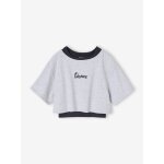 Tee - shirt sport cropped 2 en 1 avec brassire fille gris chin