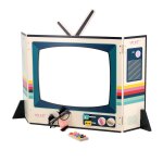 T�l�vision vintage en bois beige