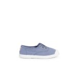 Tennis en toile avec bout caoutchouc sans lacets bleu