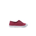 Tennis en toile avec bout caoutchouc sans lacets bordeaux