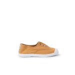 Tennis en toile avec bout caoutchouc sans lacets ocre