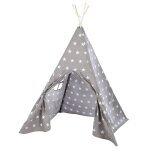 Tente de jeu indienne tipi + sac de transport little stars gris toil