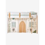 Tente de lit chevalier pour lit mezzanine mi hauteur ligne everest blanc imprim