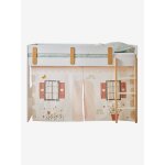 Tente de lit cottage pour lit mezzanine mi hauteur ligne everest blanc imprim