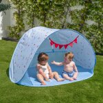 Tente de plage enfant pliante polyester bleu