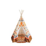 Tente tipi ambiance color�e en coton beige
