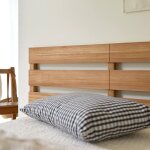 T�te de lit enfant en bois de teck 135 urbain marron clair