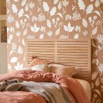 T�te de lit enfant en bois de teck 95 suzette marron fonc�