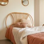 T�te de lit enfant en tiges de rotin 120 leontie naturel