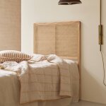 T�te de lit enfant en tiges de rotin cann�e 90 cm ad�le naturel