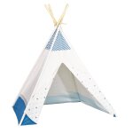 Tipi en toile en coton - blue baleine blanc