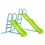 Toboggan �volutif 2 en 1 m�tal vert - bleu
