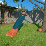 Toboggan linou 2, 63 m. 3 - 12 ans. bleu / corail