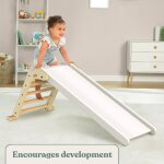Toboggan pliable montessori bois fsc� marron - blanc