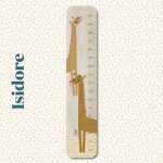 Toise en bois girafes isidore caramel multicolore Toise en bois girafes isidore caramel multicolore