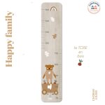 Toise en bois ours - le chariot multicolore