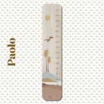 Toise en bois paysage dino multicolore